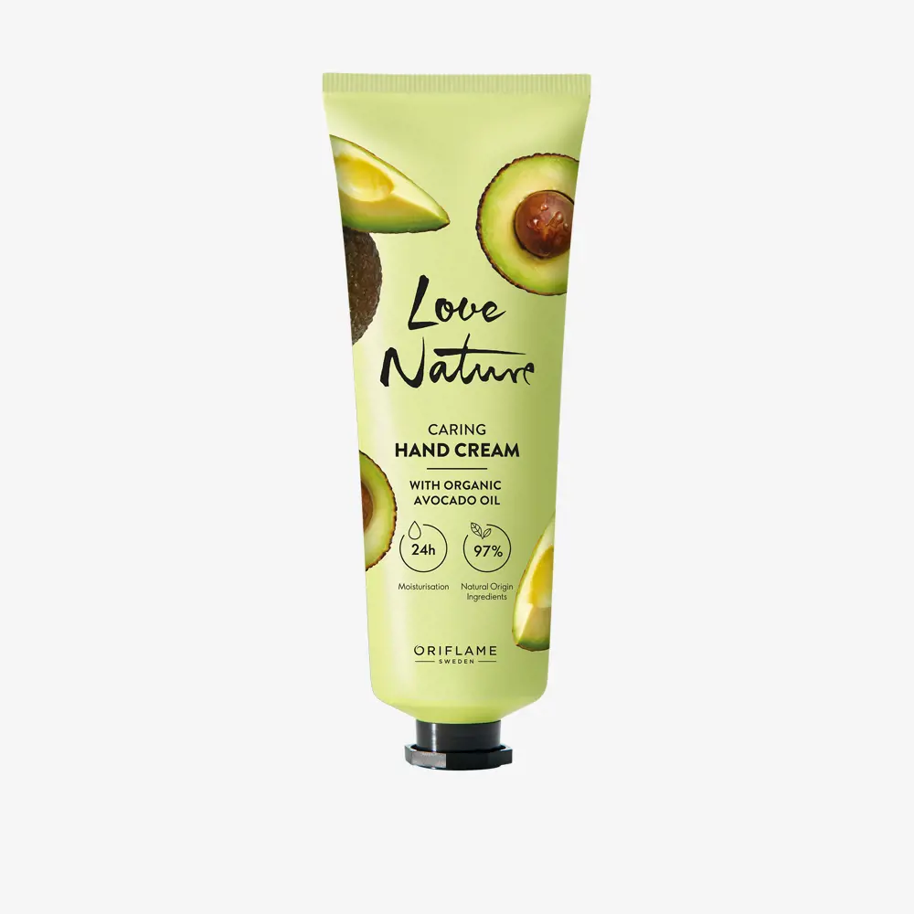 caring hand cream with organic avocado oil