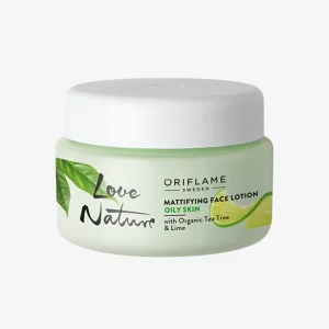 mattifying face lotion with organic tea tree & lime